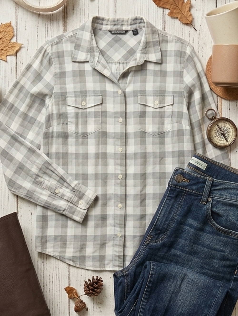 Eddie Bauer Nylon Vented Button Down Shirt - M